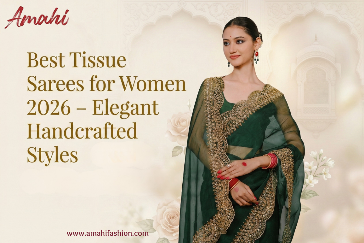 Best Tissue Sarees for Women 2026 – Elegant Handcrafted Styles | Amahi Fashion & Design