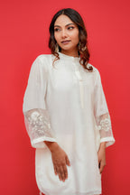 upada silk top n bottom sleeves with resham Dabka hand embroidery touch or organza