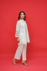 upada silk top n bottom sleeves with resham Dabka hand embroidery touch or organza