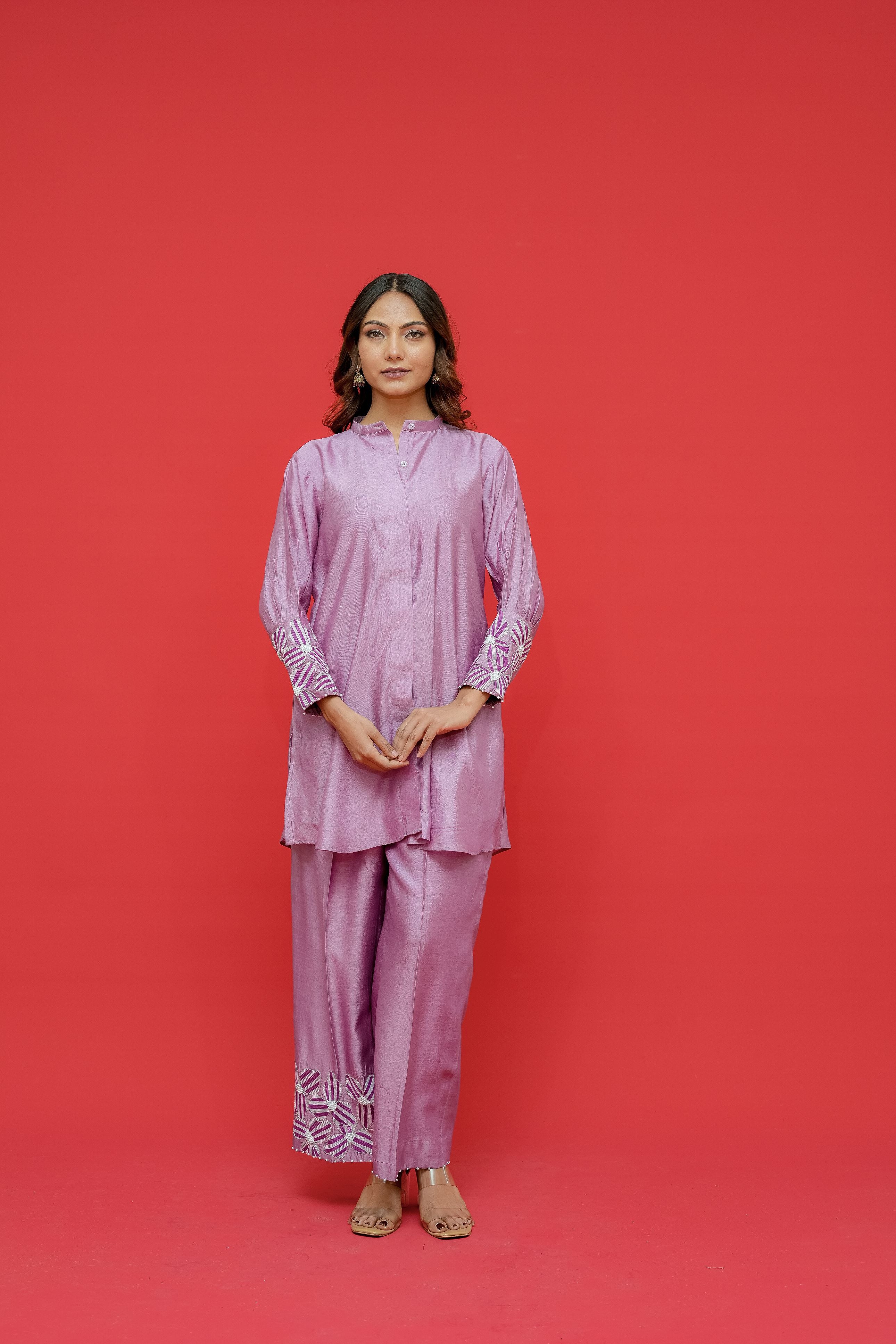 Pure chinia slik top n bottom  Thread n peral work bottom n top