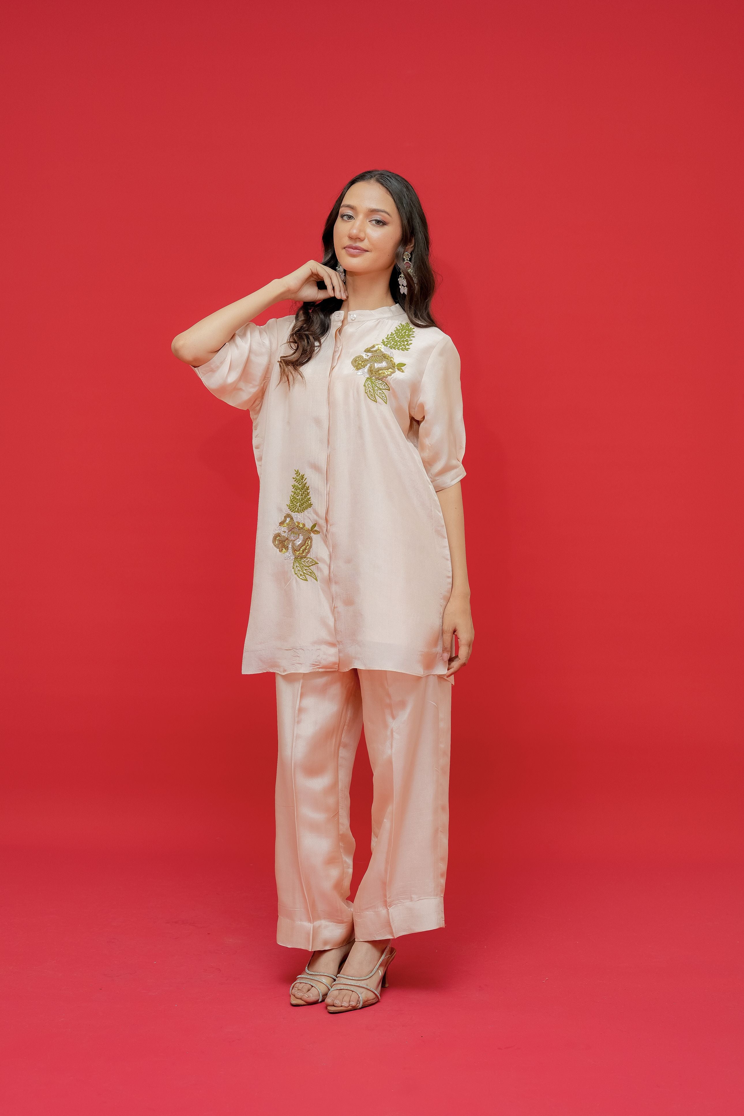 Cord set  Upada silk  Thread and chid hand embroidery