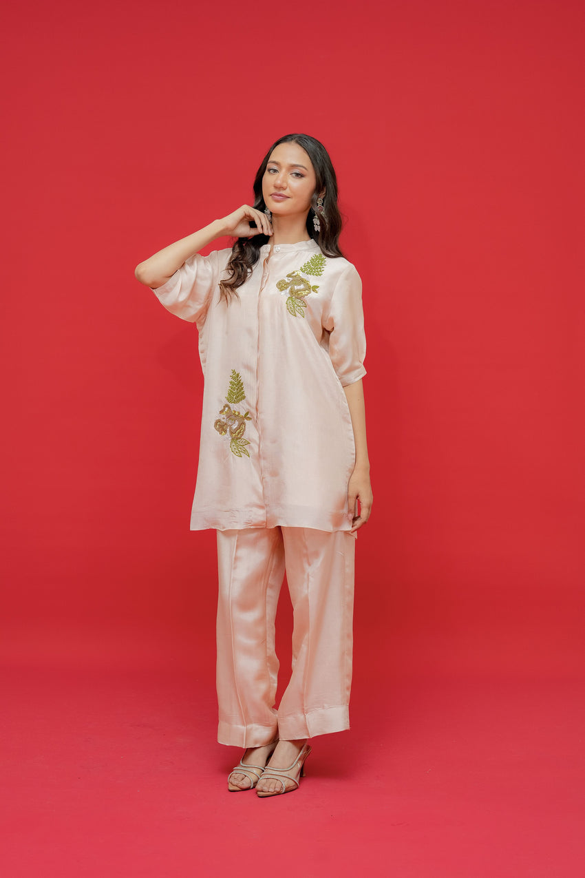 Cord set  Upada silk  Thread and chid hand embroidery