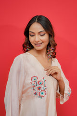 Opada silk top and bottom  Work sequence hand Embrodiray