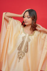 Kaftan with  Fabric chiniya silk  Hand Embroidery