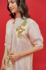 Cord set  Upada silk  Thread and chid hand embroidery