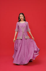 Pure mul chanderi with  Hand Embrodiray  Choli pattern  Duppta