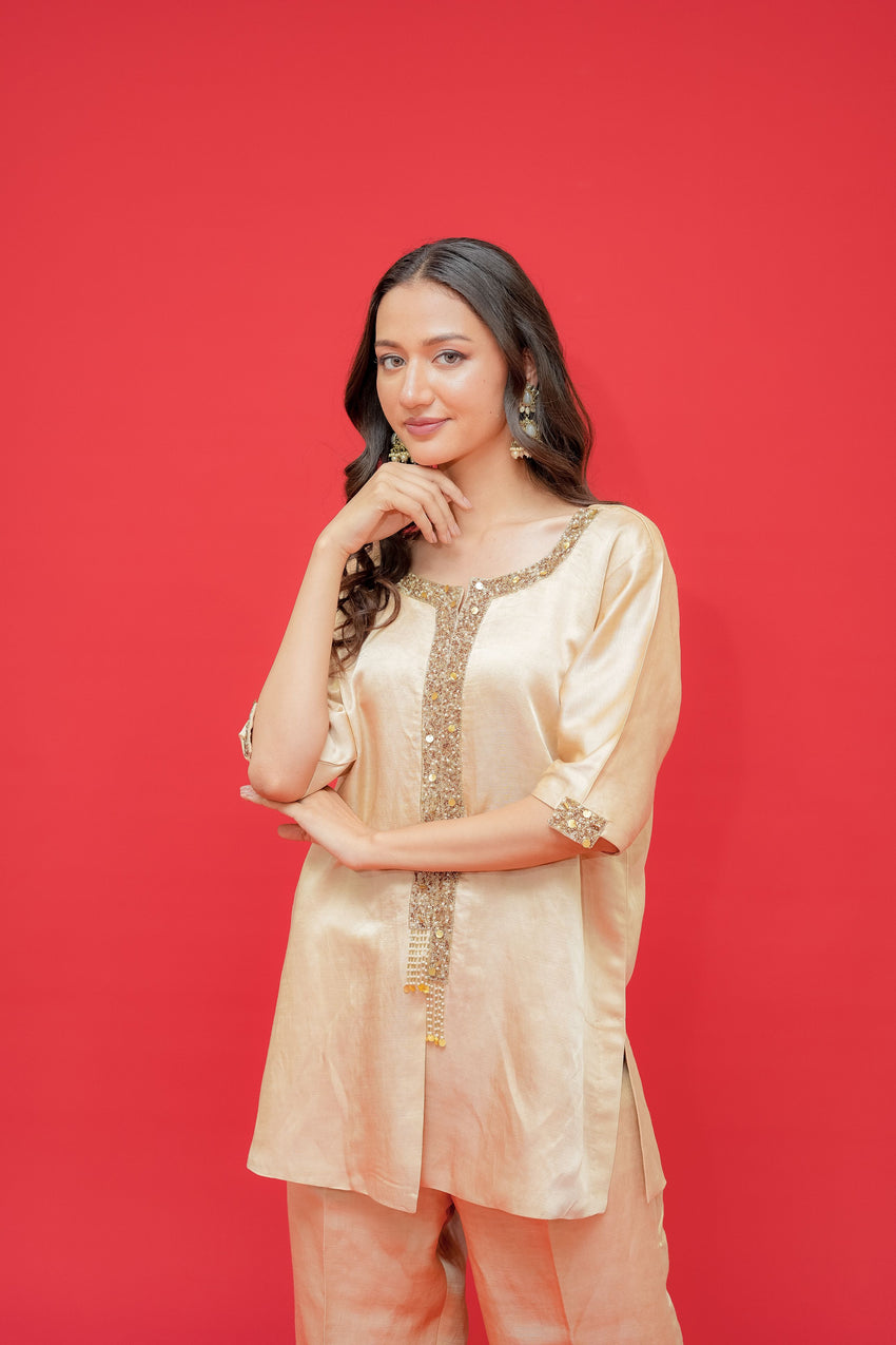 Lielien satin  Sequence hand  embroidery