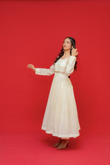 Anar kali  Pure mul chanderi  With hand embroidery