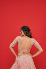 Pure tissue silk Lehenga blouse with  Organza Dupatta  Kachi gottapati work