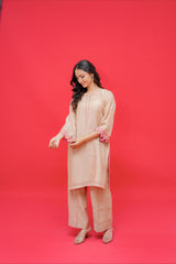 Pure mul chanderi kali short kurtie with Najmin salwar with hand Embrodiray