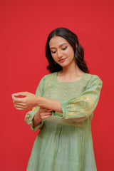 Pure mul chanderi top n bottom hand Embroidery