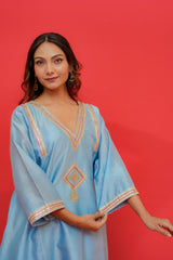 Pure silk  Chanderi Pure hand Embroidery marori work