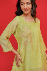 Mul  Chanderi with patch work hand  Embroidery