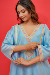 Pure silk  Chanderi Pure hand Embroidery marori work