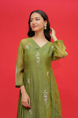 Suit  Mul  Chanderi Hand  Embroidery