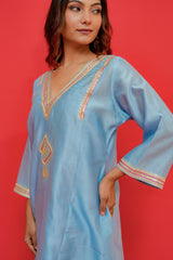 Pure silk  Chanderi Pure hand Embroidery marori work