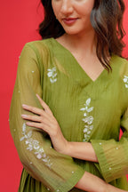 Suit  Mul  Chanderi Hand  Embroidery