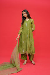 Suit  Mul  Chanderi Hand  Embroidery