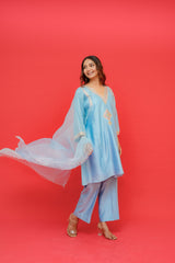 Pure silk  Chanderi Pure hand Embroidery marori work