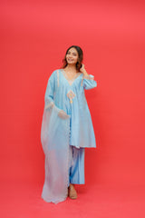Pure silk  Chanderi Pure hand Embroidery marori work