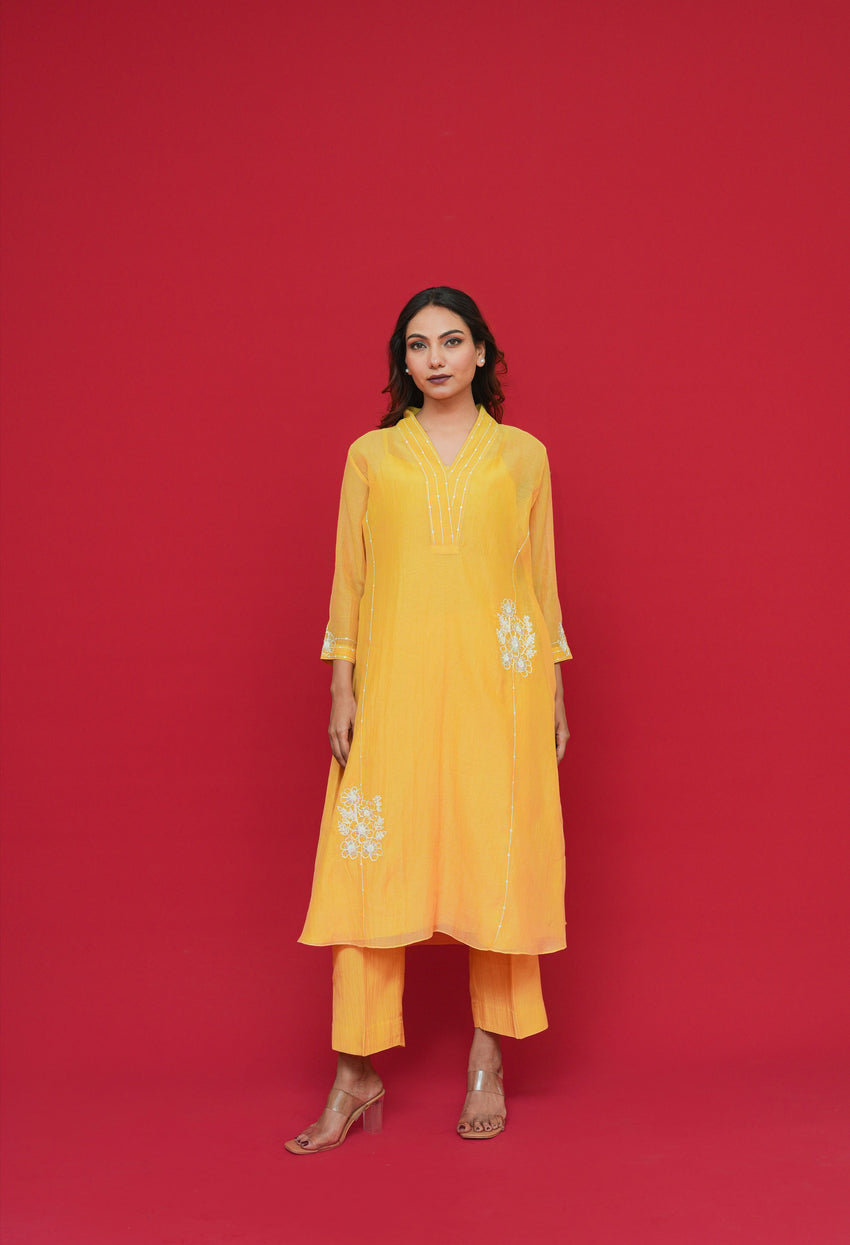 Pure mul chanderi Thread hand embroidery