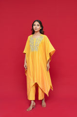 Pure  Chanderi silk  Anchor hand  embroidery with Dabka work