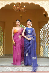 Organza Noor Hand-Embroidered Saree Set