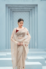 Pure Tissue saree velvet blouse