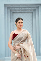 Pure Tissue saree velvet blouse