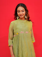 Mul chanderi  Anchor thread Embroidery