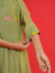 Mul chanderi  Anchor thread Embroidery