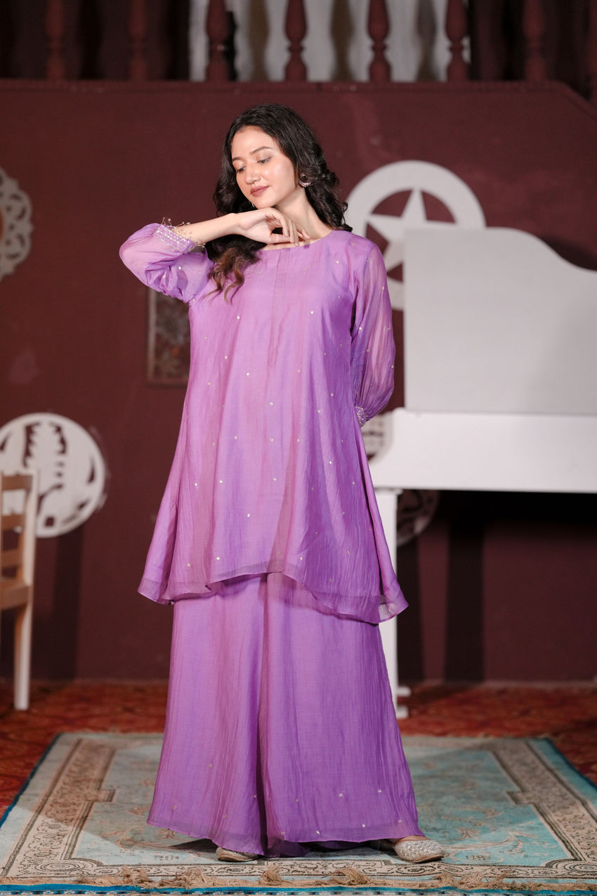 Pure Mul Chanderi Palzo Cord sSt with sSquence Handwork