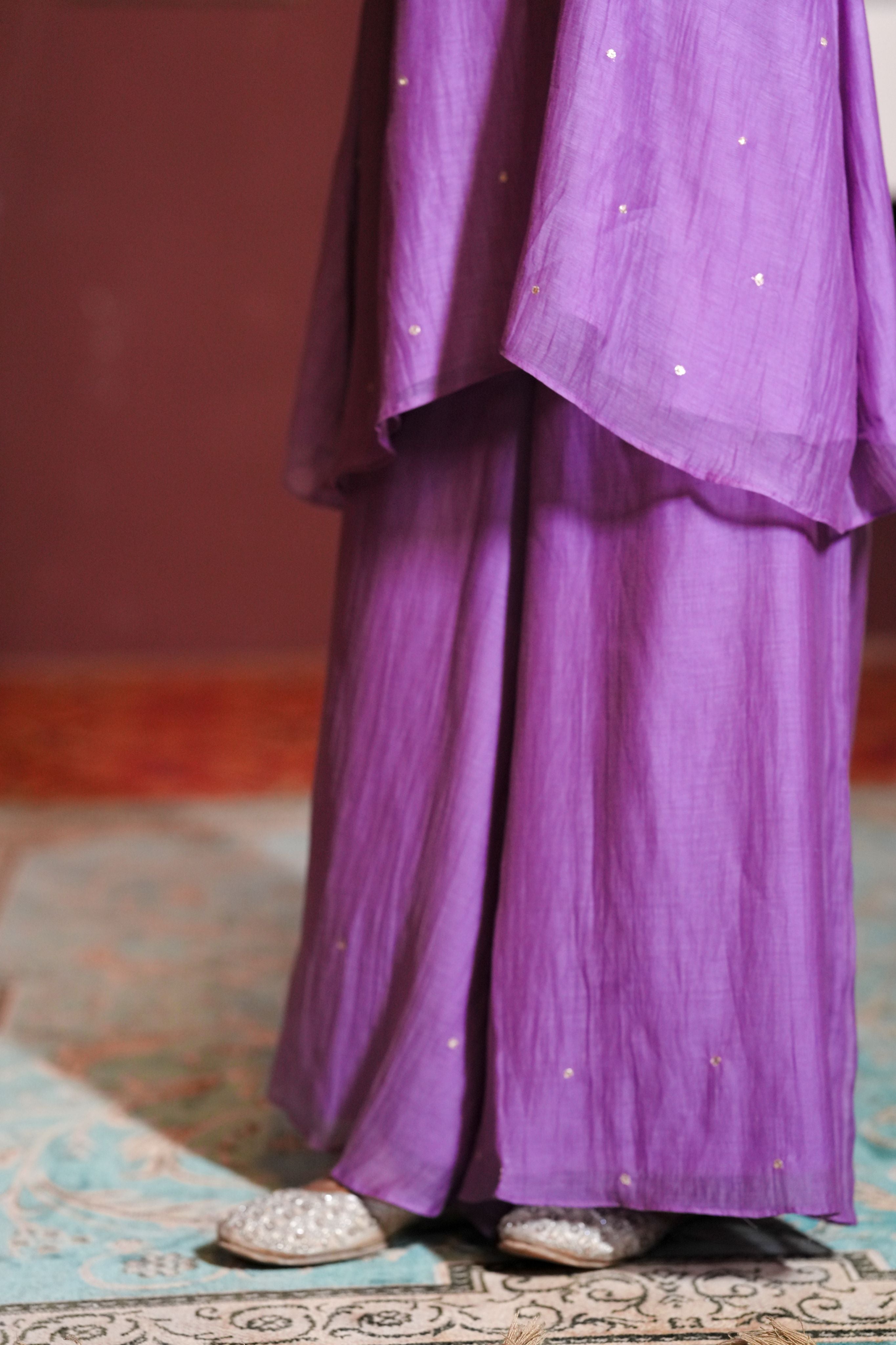 Pure Mul Chanderi Palzo Cord sSt with sSquence Handwork