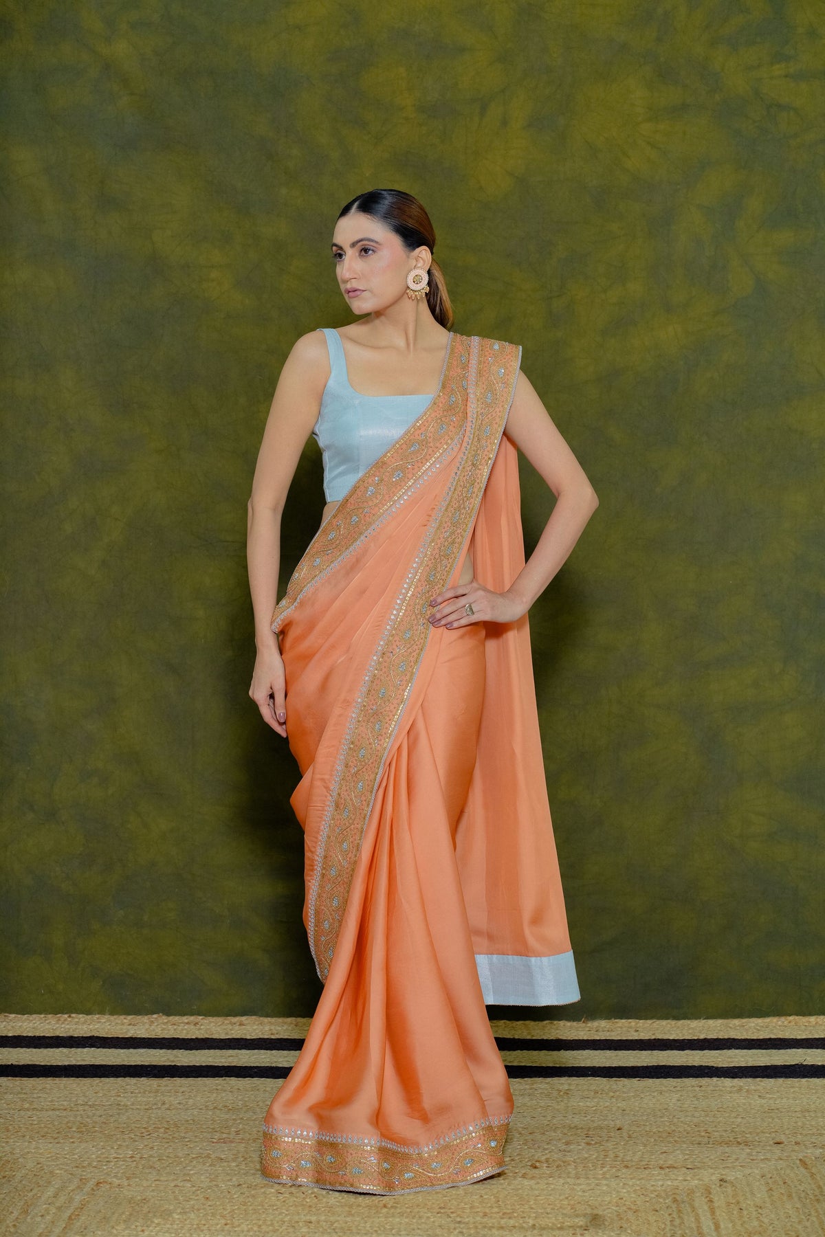 Pure Satin Silk Saree with Unstitched Blouse