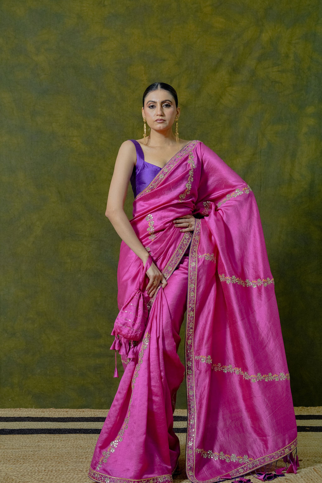 Pure Kora Silk Saree with Unstitched Blouse