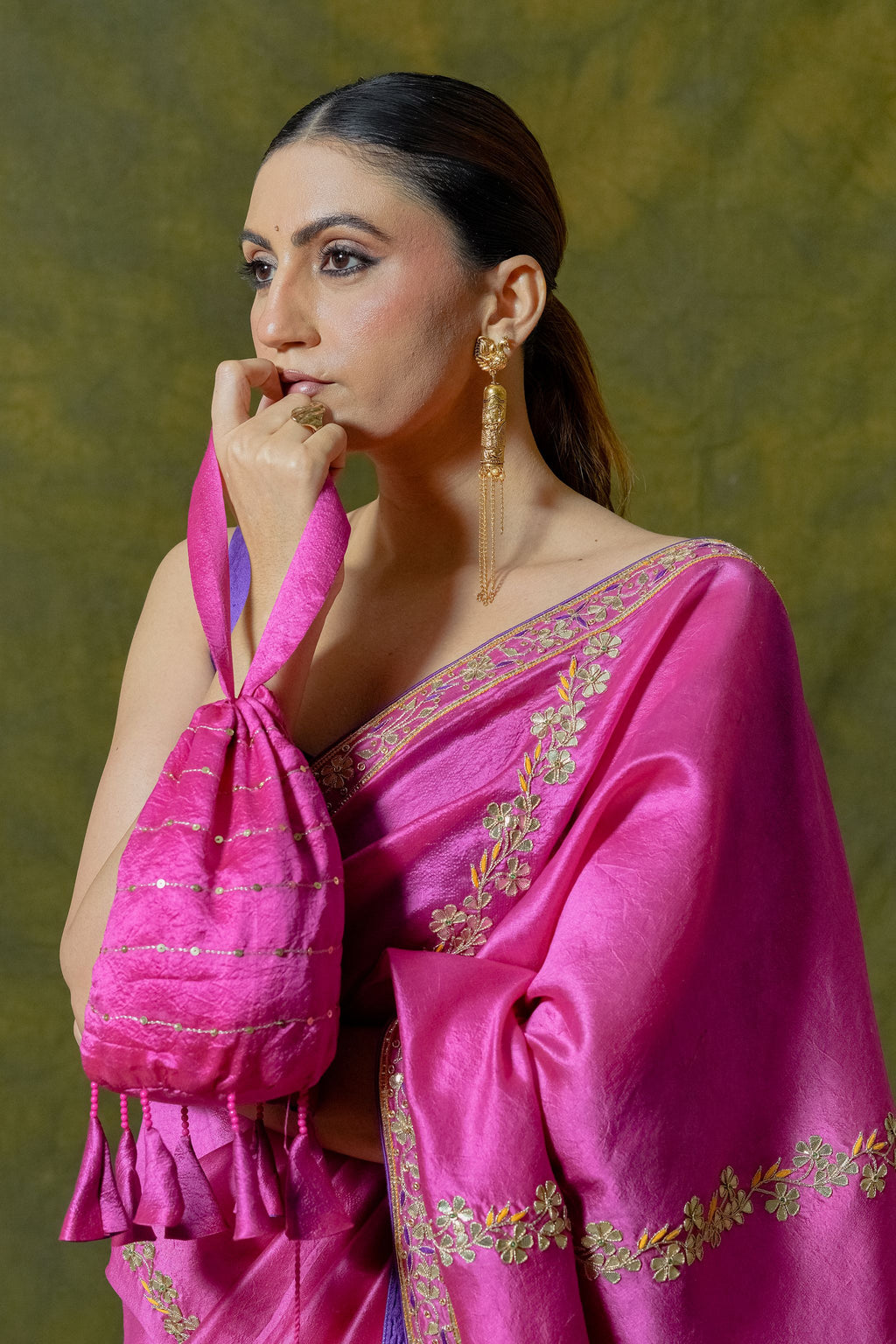 Pure Kora Silk Saree with Unstitched Blouse