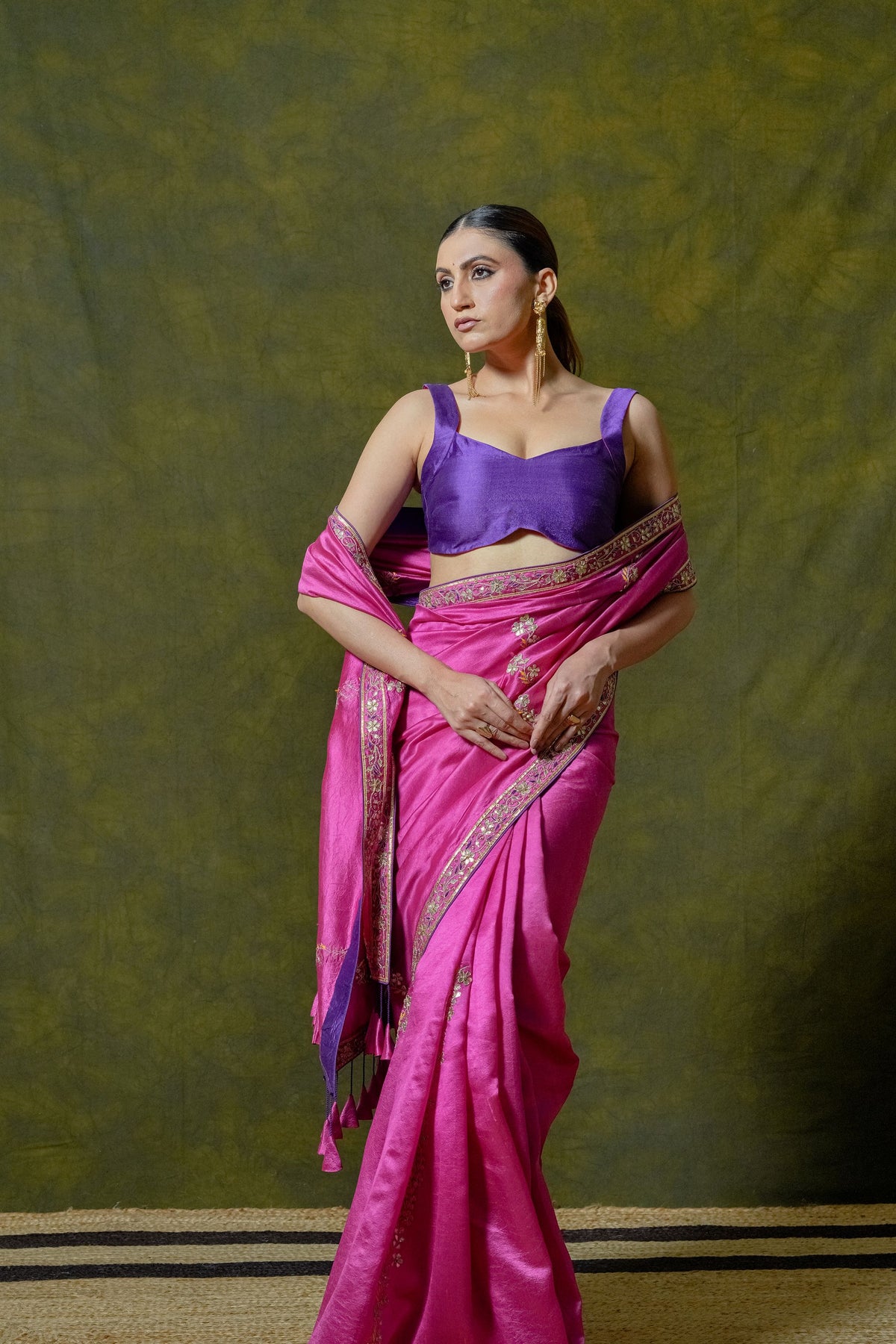 Pure Kora Silk Saree with Unstitched Blouse