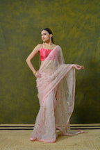 Pure Organza Saree with Unstitched Blouse Piece