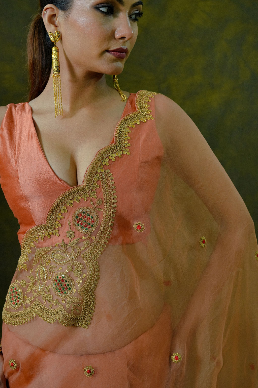Pure Organza Saree with Unstitched Blouse