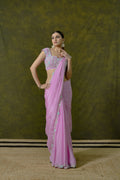 Pure Chiffon Saree with Unstitched Heavy Blouse