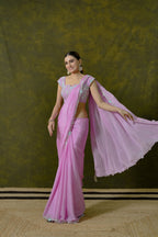 Pure Chiffon Saree with Unstitched Heavy Blouse