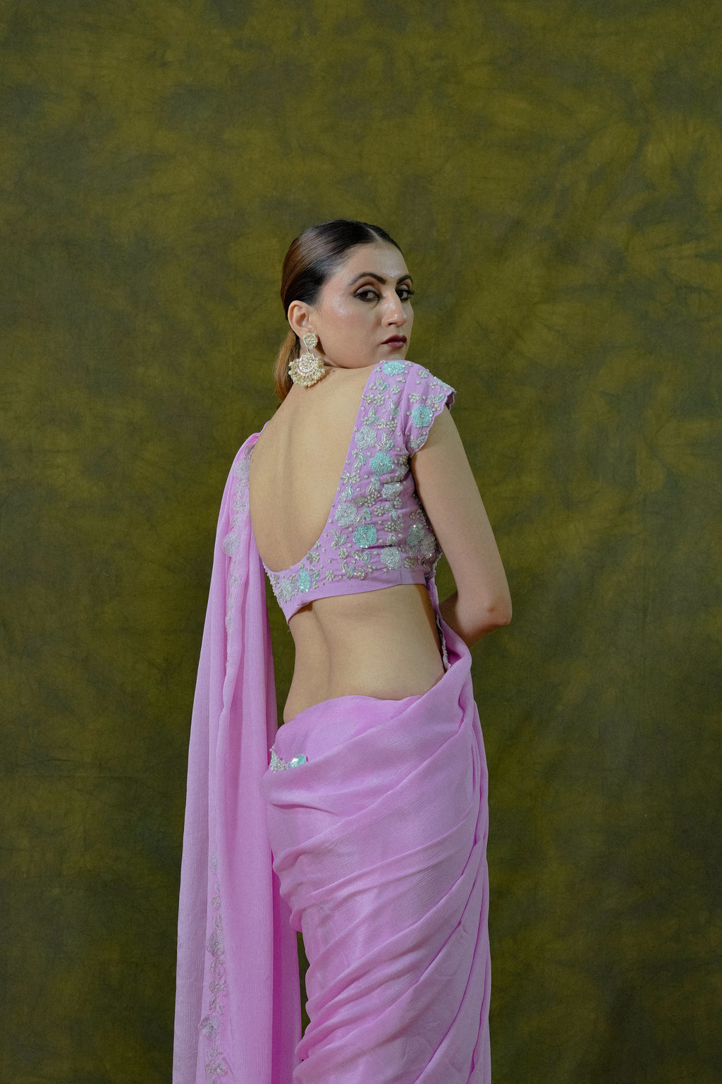 Pure Chiffon Saree with Unstitched Heavy Blouse