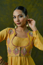 Pure Mul Chanderi Anarkali with Pure Organza Dupatta