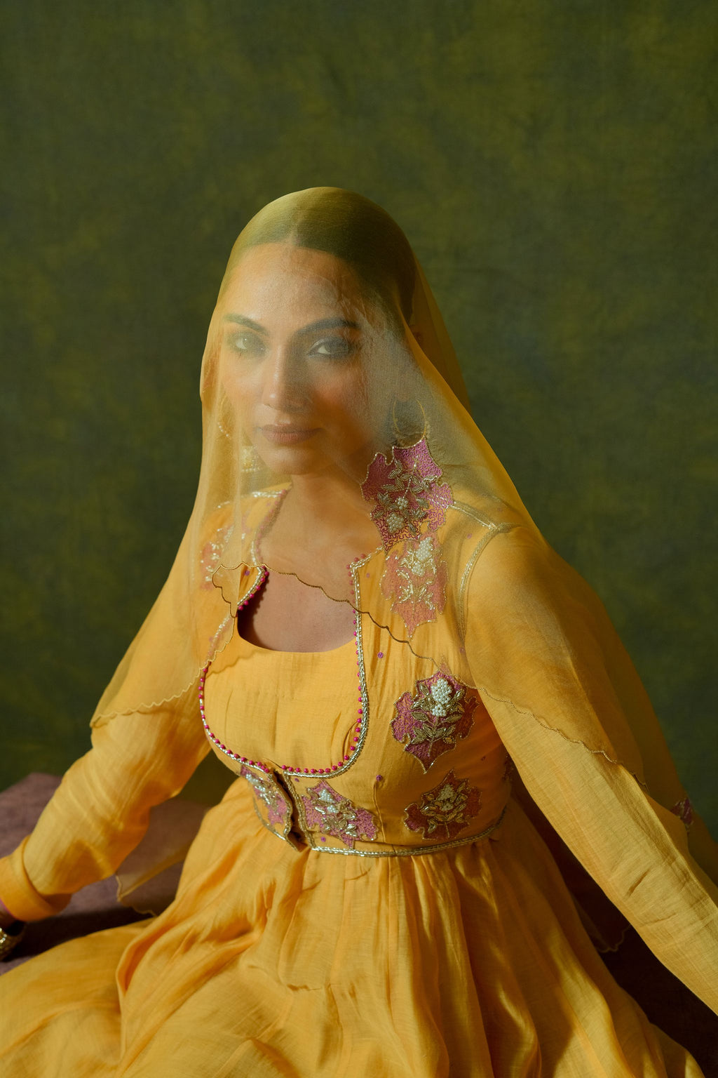 Pure Mul Chanderi Anarkali with Pure Organza Dupatta