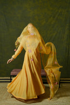 Pure Mul Chanderi Anarkali with Pure Organza Dupatta