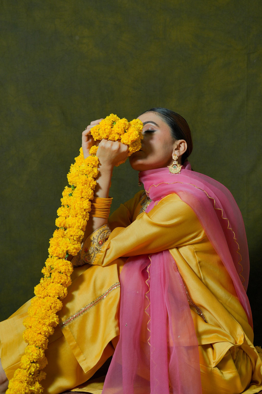 Pure Chanderi Silk Kurti & Pant with Organza Dupatta