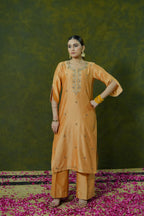 Pure Chanderi Silk Kurti & Pant with Organza Dupatta