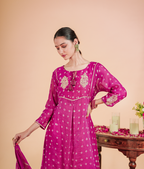 Pure Mul Chnaderi With Bhadani Work Details with Zari Handwork