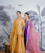Silk Chanderi Suit with Pithon Hand Embrodiray Orgnza Dupta