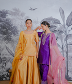 Silk Chanderi Suit with Pithon Hand Embrodiray Orgnza Dupta